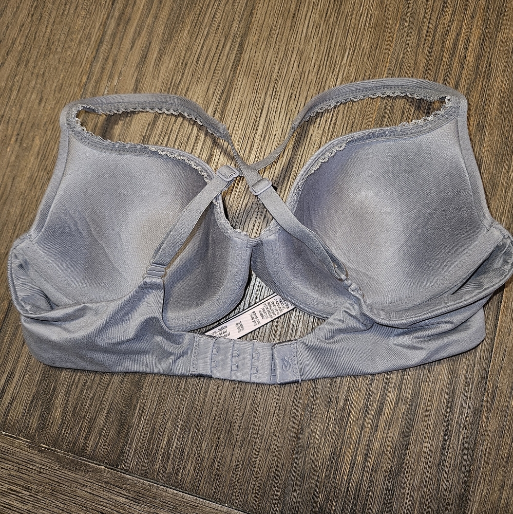 Victoria's Secret gray convertible straps racerback lined demi bra 34C
